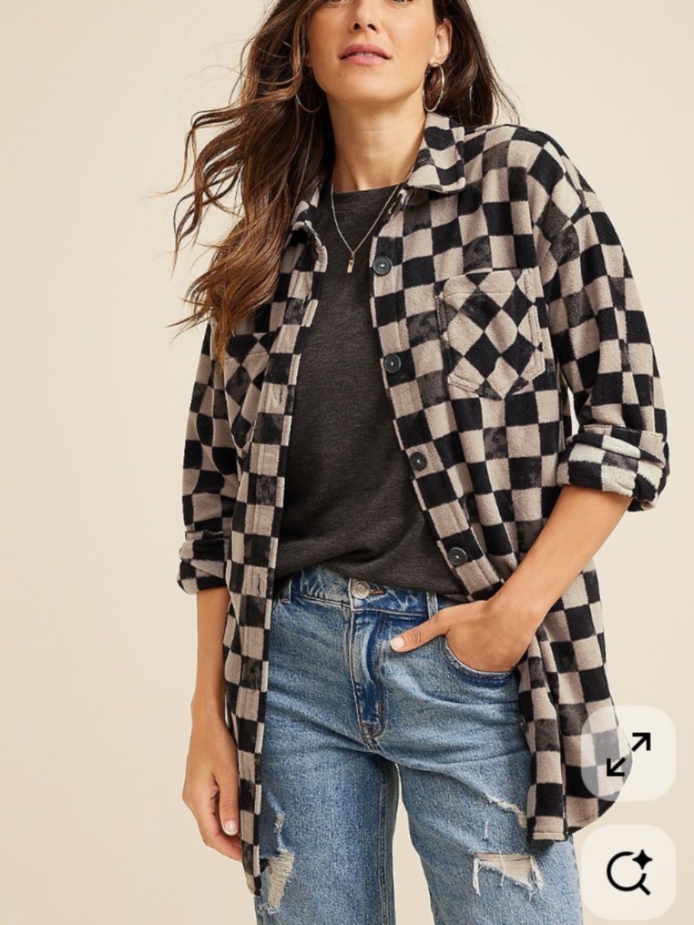 Maurices 4X Wilder Checkered Fleece Shacket